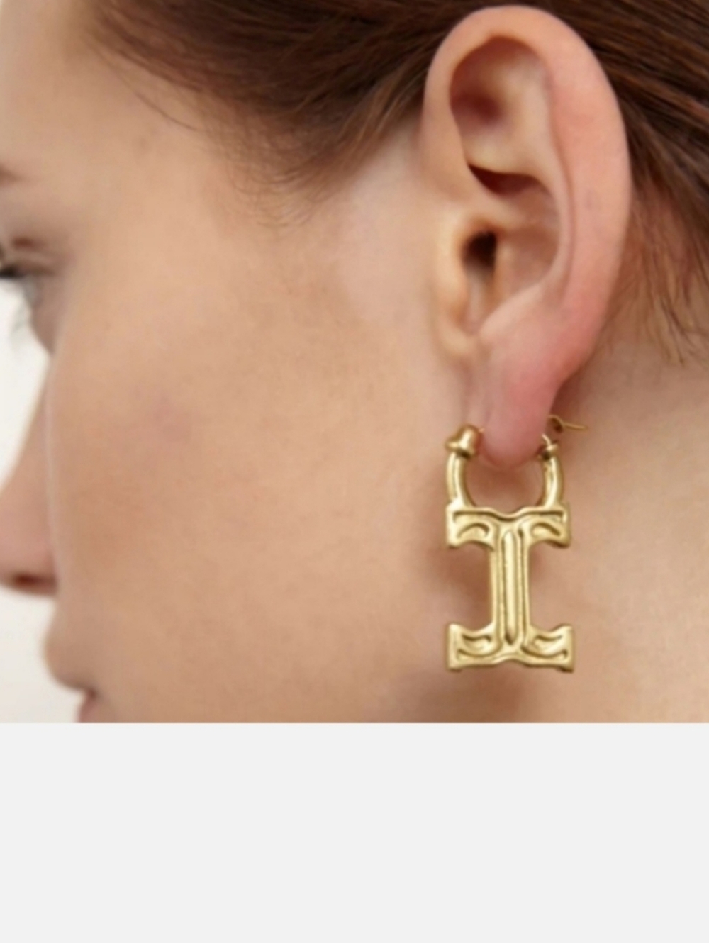 Ellery Alphabet "I" Single Earring, Brass/Gold-Plated, NWT